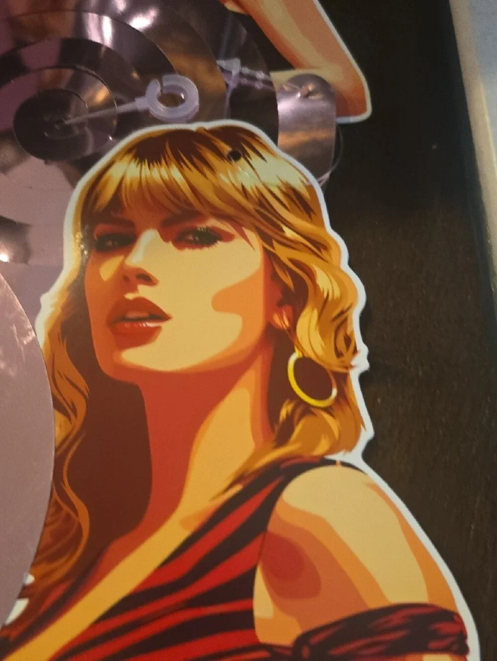 Taylor Swift Pink Purple and Black Decorative Pop Art Cutouts